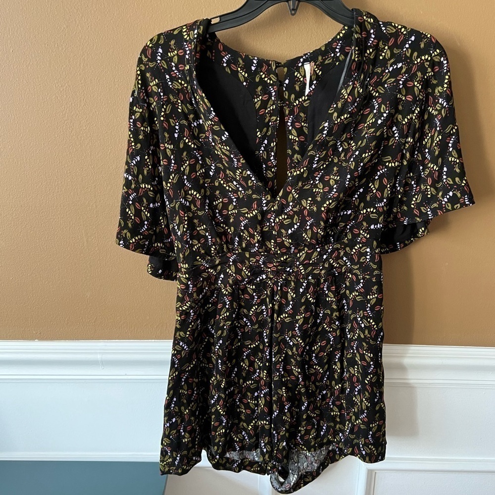 Free People Meet Virginia Printed Romper Size 0 Boho Whimsigoth Whimsical Fairy - Picture 9 of 12